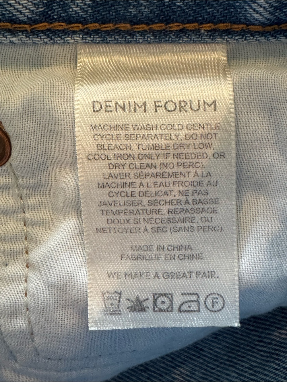 Denim Forum The Yoko High Rise Mid Thigh Midi Denim Jean Short Size 27 / 4 EUC - Picture 10 of 11